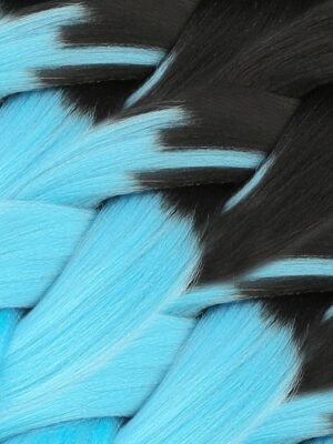 Lisinya201 Afrika Örgüsü Ve Rasta İçin Sentetik Ombreli Saç / Siyah / Açık Mavi