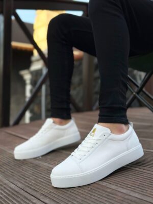 Lisinya946 Bağcıklı Beyaz Cilt  Spor Klasik Erkek Ayakkabı