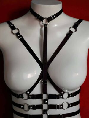 Lisinya41 Bayan İç GiyimBayan Fantazi GiyimBayan Lastik Göğüs Harness - Ürün Rengi:Siyah