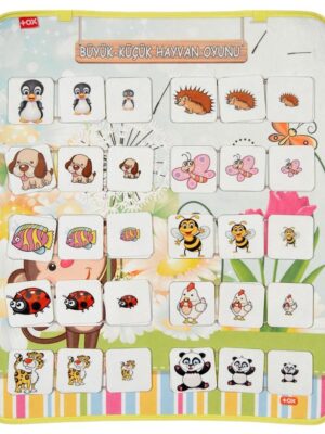 Lisinya247 Büyük - Küçük Hayvan Oyunu Keçe Cırtlı Duvar Panosu , Eğitici Oyuncak