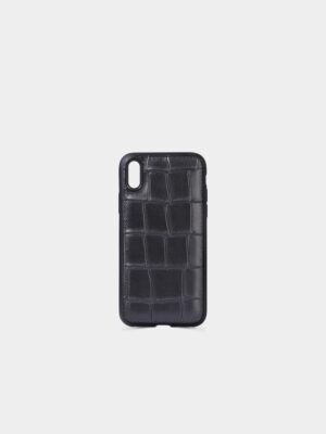 Lisinya359  Efektif Baskılı Siyah Deri iPhone X / XS Kılıfı