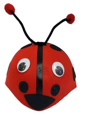 Gösteriler İçin Ponponlu Kırmızı Renk Uğur Böceği Hayvan Şapkası (Lisinya)
