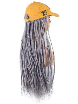 Lisinya201 Sarı Şapkalı Örgü Peruk / Orta Ton Gri