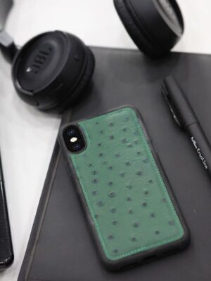 Lisinya359  Yeşil Deve Kuşu Model Deri iPhone X / XS Kılıfı