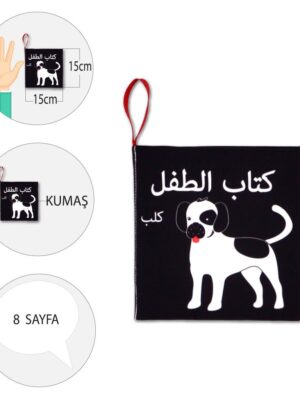 Lisinya247  Arapça Siyah-Beyaz Evcil Hayvanlar Kumaş Sessiz Kitap