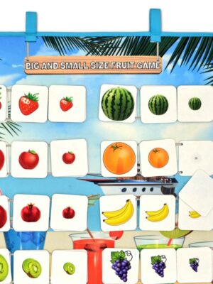 Lisinya247 İngilizce Büyük - Küçük Meyve Oyunu Keçe Cırtlı Duvar Panosu , Eğitici Oyuncak