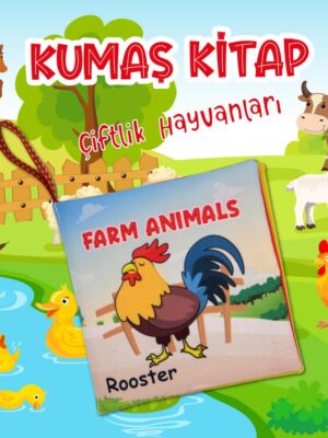 Lisinya247  İngilizce Çiftlik Hayvanları Kumaş Sessiz Kitap
