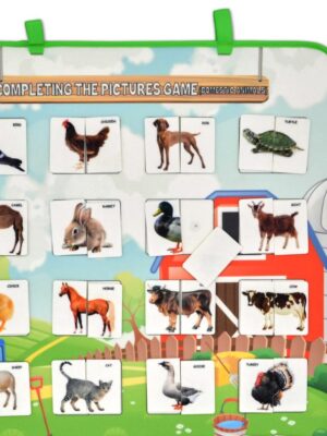 Lisinya247 İngilizce Parça-Bütün Evcil Hayvanlar Eşleştirme Keçe Cırtlı Duvar Panosu , Eğitici Oyuncak