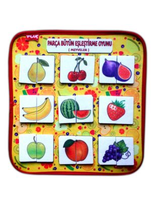 Lisinya247  ( Meyveler ) Parça - Bütün Eşleşmeler Keçe Cırtlı Aktivite Sayfası - Çocuk Etkinlik , Eğitici