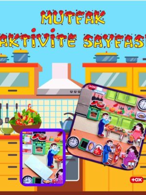 Lisinya247  ( Mutfak ) Keçe Cırtlı Aktivite Sayfası - Çocuk Etkinlik , Eğitici Oyuncak