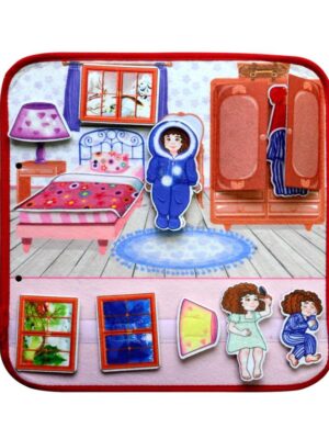 Lisinya247  ( Yatak Odası ) Keçe Cırtlı Aktivite Sayfası - Çocuk Etkinlik , Eğitici Oyuncak