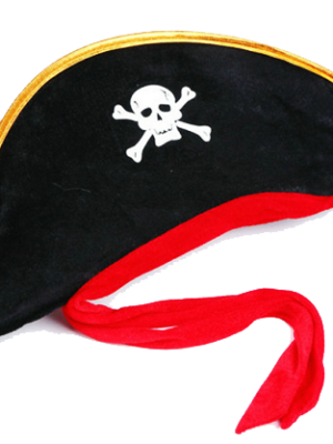 Yetişkin Boy Kadife Jack Sparrow Denizci Kaptan Jack Korsan Şapkası 50X20 CM (Lisinya)